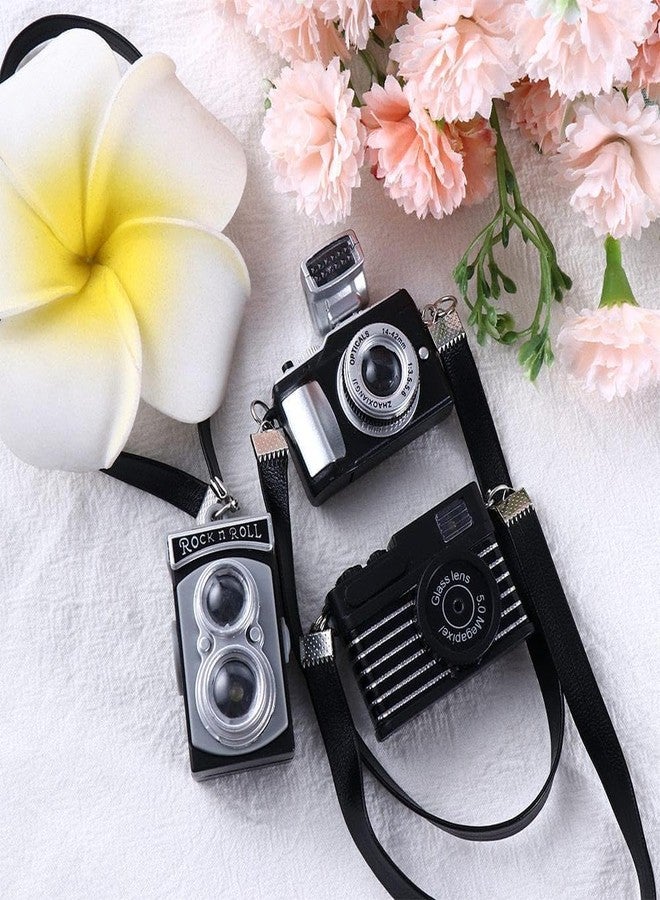Qintreesify Black Mini Camera for Dolls, Dollhouse Miniature Digital SLR Camera, Vintage Style, Plastic, 1:12 Scale, Retro Theme, Dollhouse Accessory - Image 3